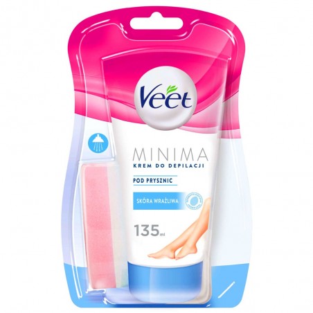 Veet Minima 135 ml - krem do depilacji pod prysznic skóra wrażliwa