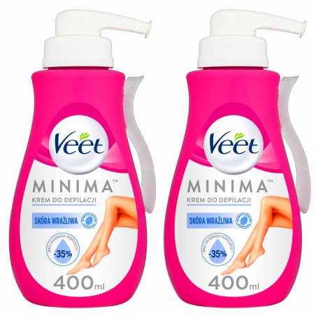 Zestaw Veet Minima 2x 400 ml - krem do depilacji skóra wrażliwa