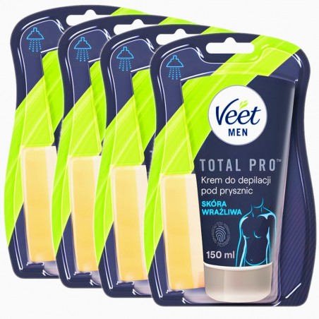 Zestaw Veet Men 4x 150 ml - krem do depilacji skóra wrażliwa