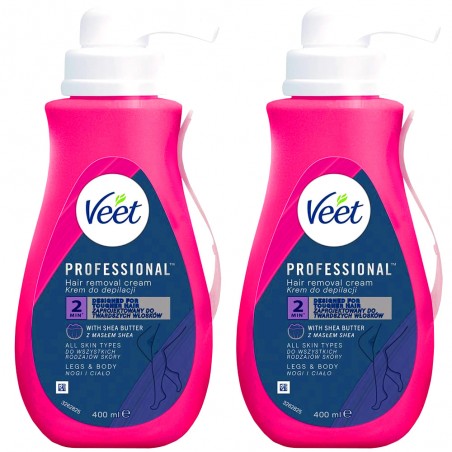 Zestaw Veet Professional 2x 400 ml - krem do depilacji każdy rodzaj skóry