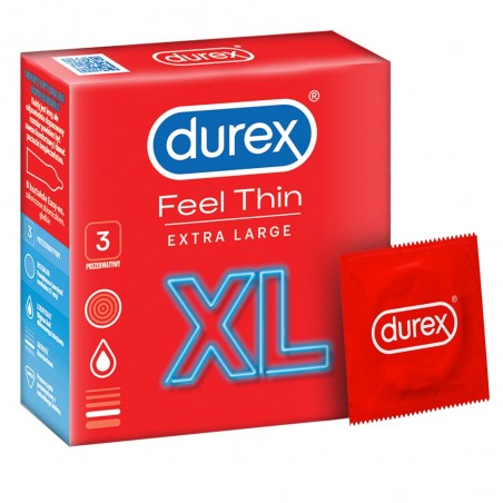 Durex Feel Thin XL 3 szt. - prezerwatywy