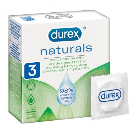 Durex Naturals 3 szt. - prezerwatywy